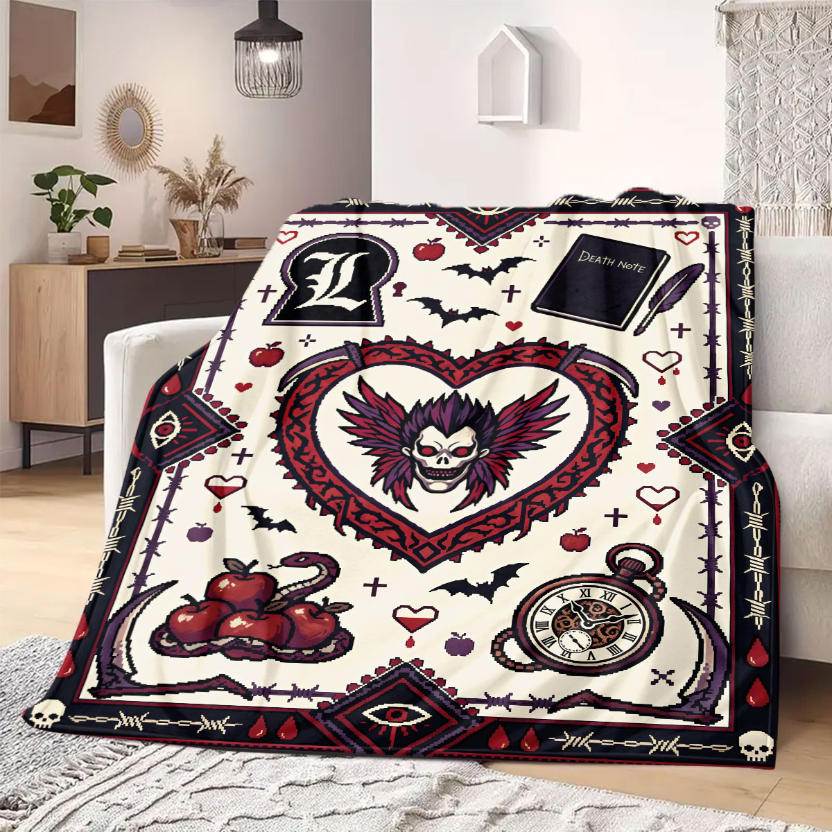 Home Textiles Notes - Death Note Radiant Print Flannel Blanket,