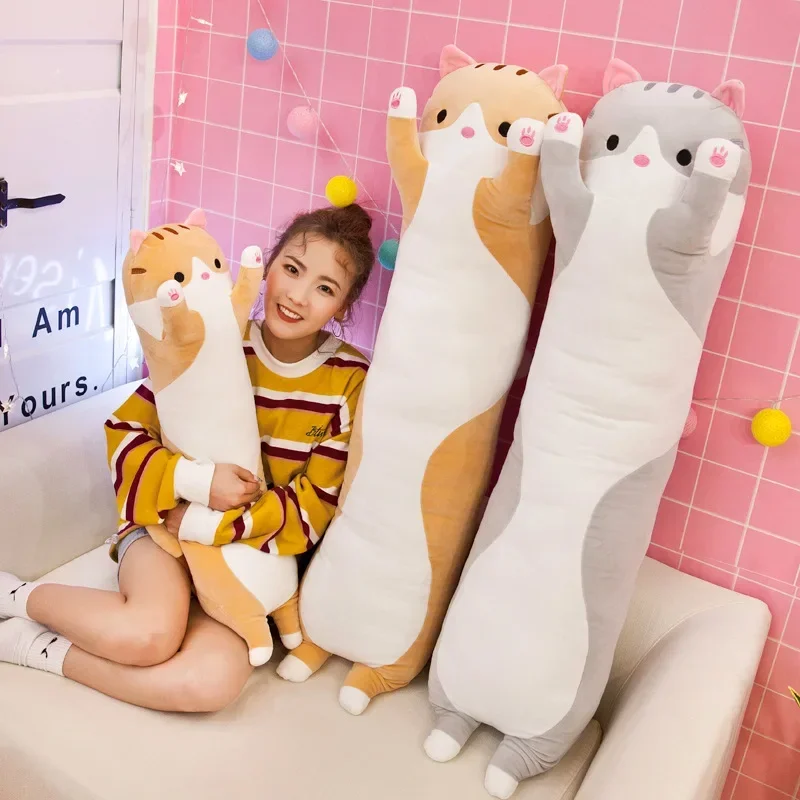 19.5in Cute 50cm Cat Plush Toy - Bolster Pillow Long ulasan dan harga