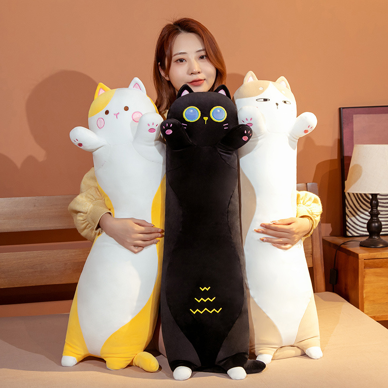 50-130cm Kawaii Soft Long Cat  - Bolster Pillow Long ulasan dan harga
