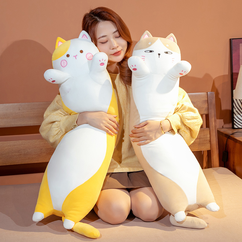 50-130cm Kawaii Soft Long Cat  - Bolster Pillow Long ulasan dan harga