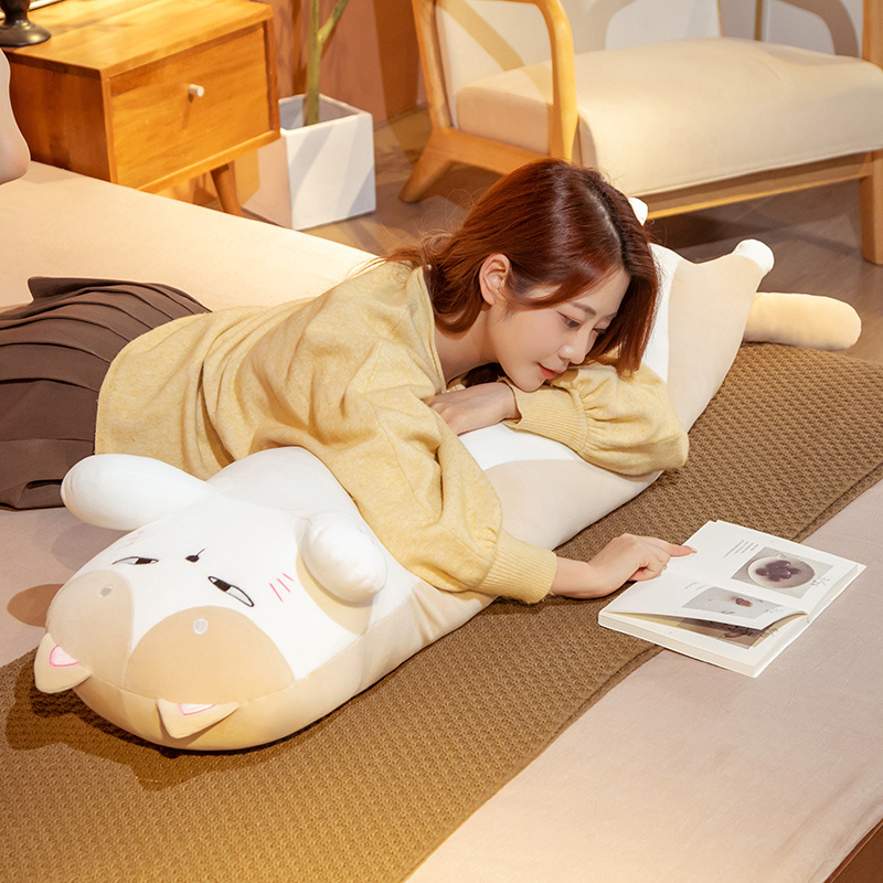 50-130cm Kawaii Soft Long Cat  - Bolster Pillow Long ulasan dan harga