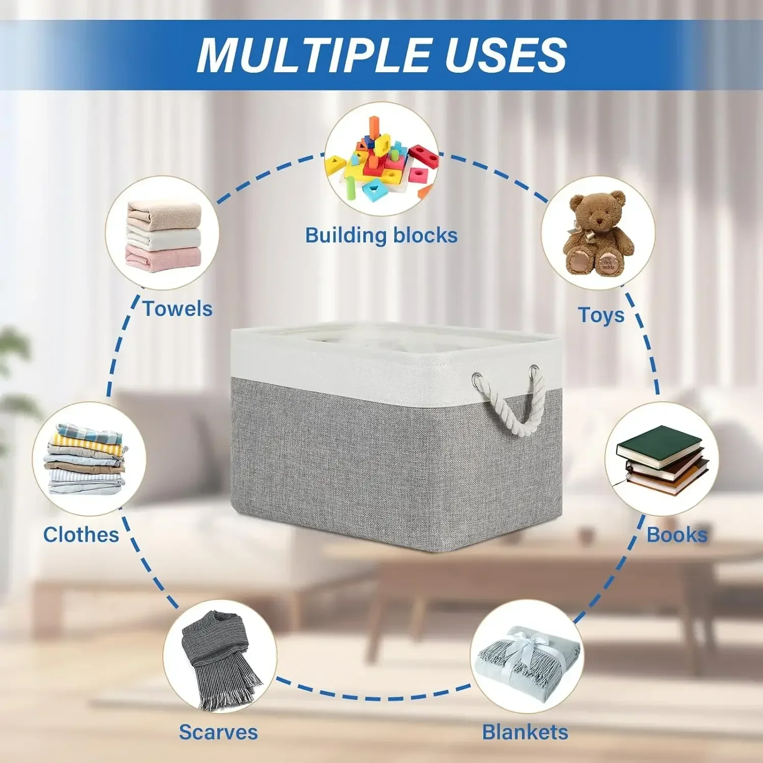 Foldable Linen Storage Basket  - Linum Home Textiles ulasan dan harga