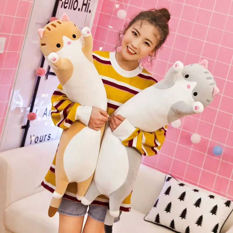 19.5in Cute 50cm Cat Plush Toy - Bolster Pillow Long ulasan dan harga