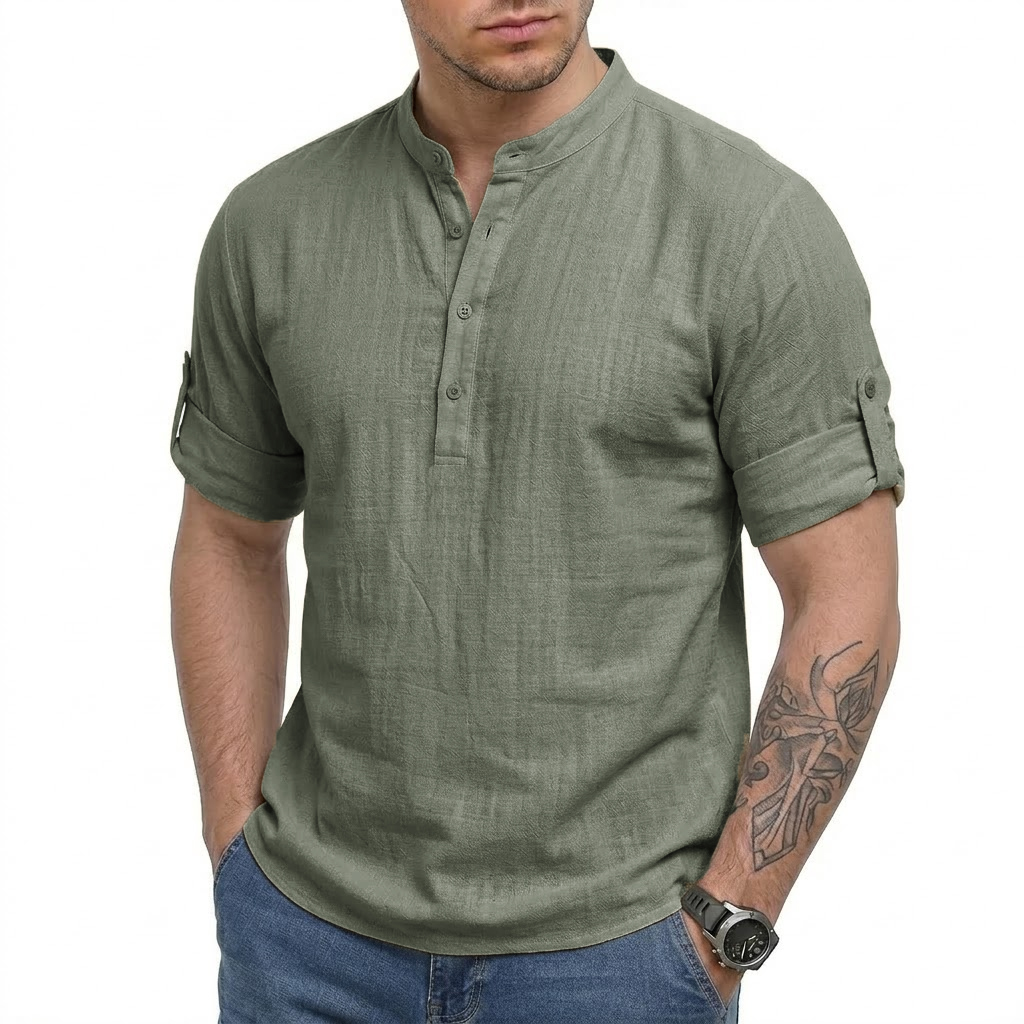 New Mens Long Sleeve Linen Shi - Linum Home Textiles ulasan dan harga