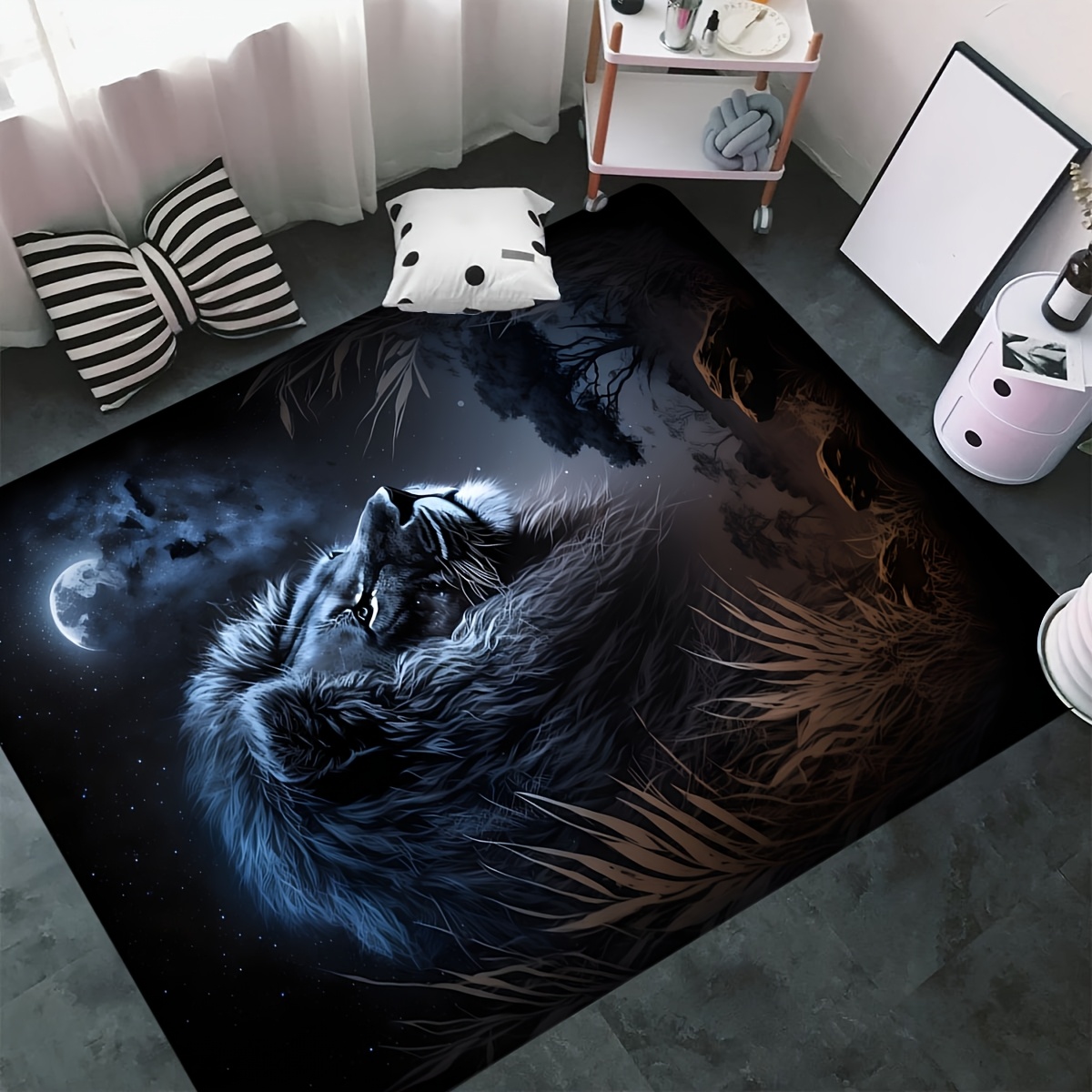 Starry Night Lion Floor Mat -  - Home Textiles Design ulasan dan harga