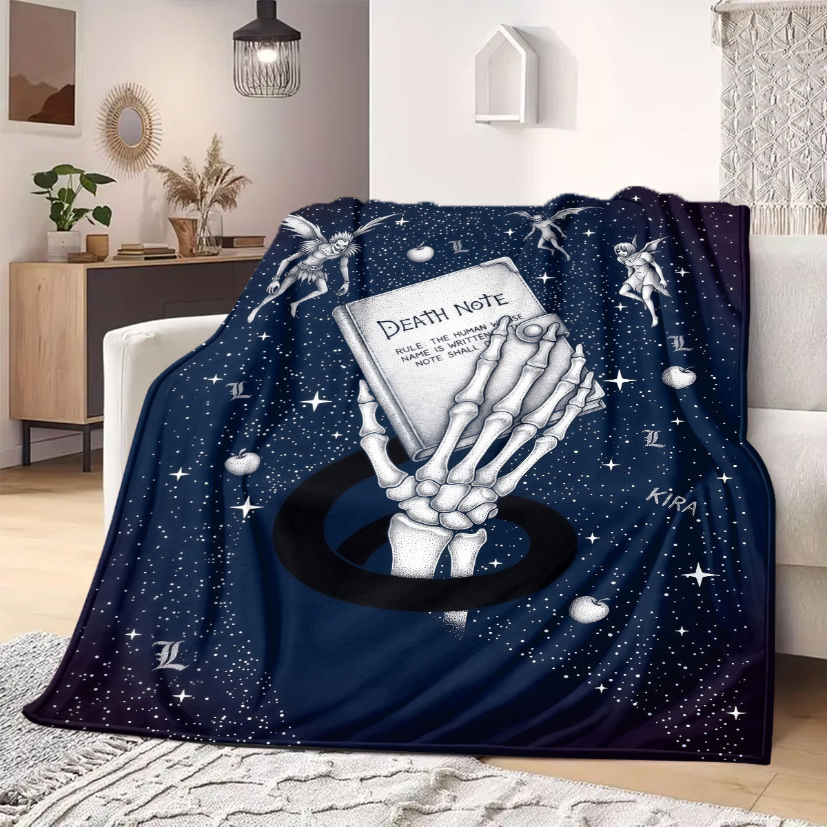 Death Note Radiant Print Flann - Home Textiles Notes ulasan dan harga