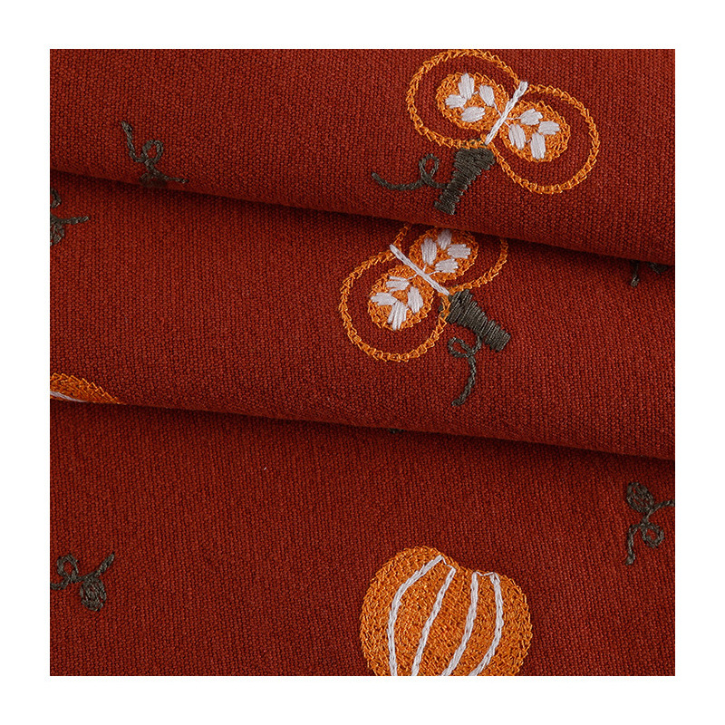 Cotton Linen Pumpkin Embroider - Linum Home Textiles ulasan dan harga