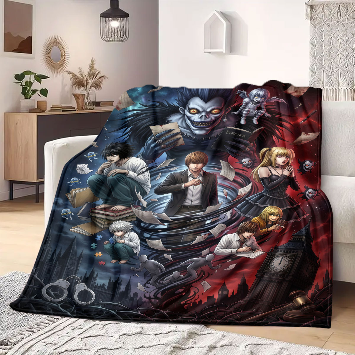 Death Note Grand Cartoon Flann - Home Textiles Notes ulasan dan harga