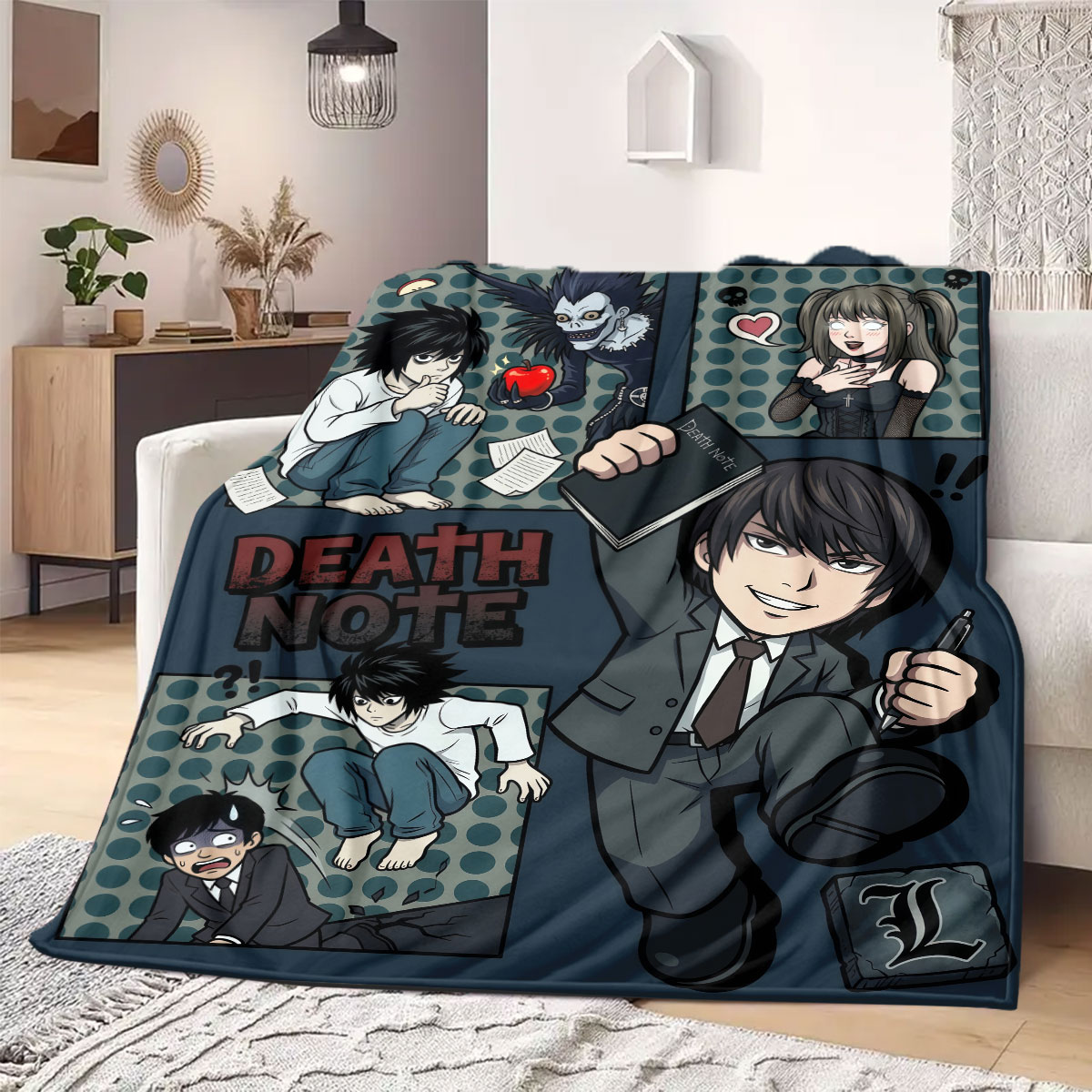 Death Note Grand Cartoon Flann - Home Textiles Notes ulasan dan harga