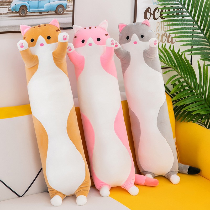 Cute Cat Plush Toy Long Pink B - Bolster Pillow Long ulasan dan harga