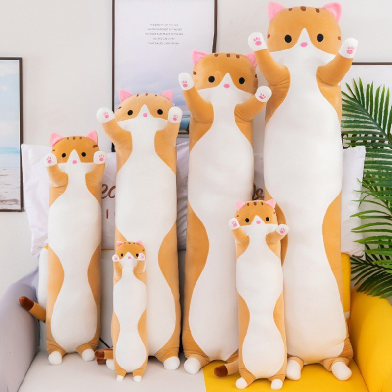 Cute Cat Plush Toy Long Pink B - Bolster Pillow Long ulasan dan harga