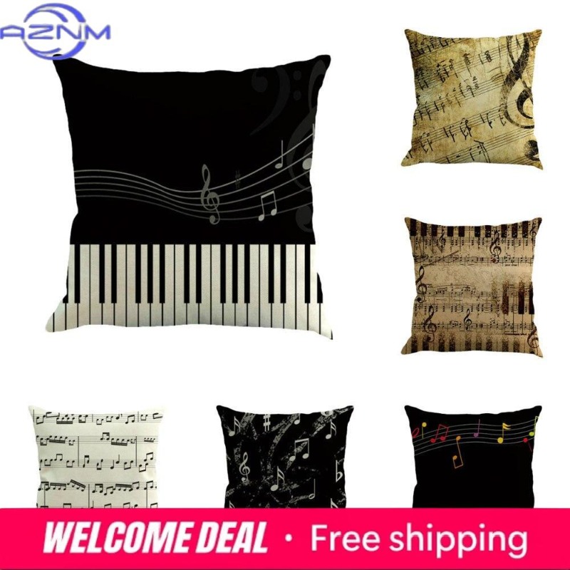 Square Musical Note Printed Cu - Home Textiles Notes ulasan dan harga