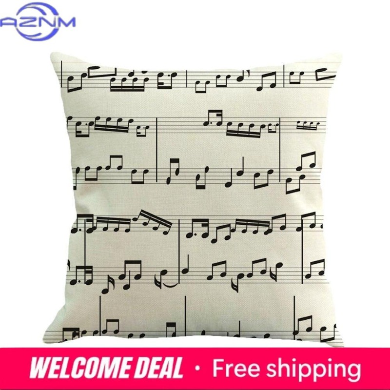 Square Musical Note Printed Cu - Home Textiles Notes ulasan dan harga