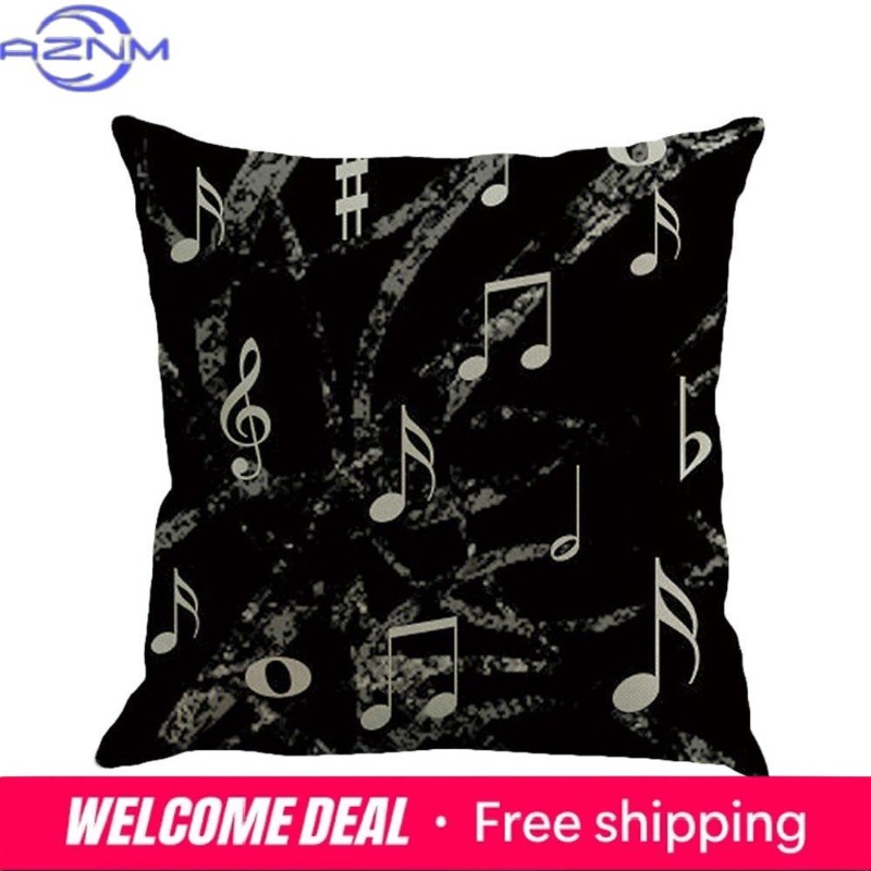 Square Musical Note Printed Cu - Home Textiles Notes ulasan dan harga