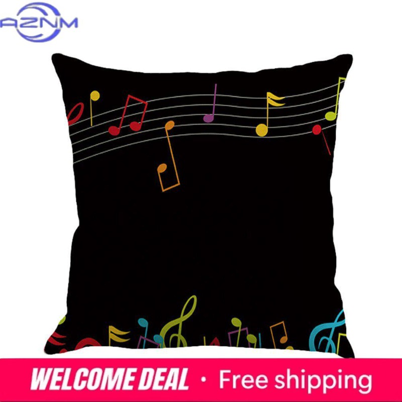 Square Musical Note Printed Cu - Home Textiles Notes ulasan dan harga
