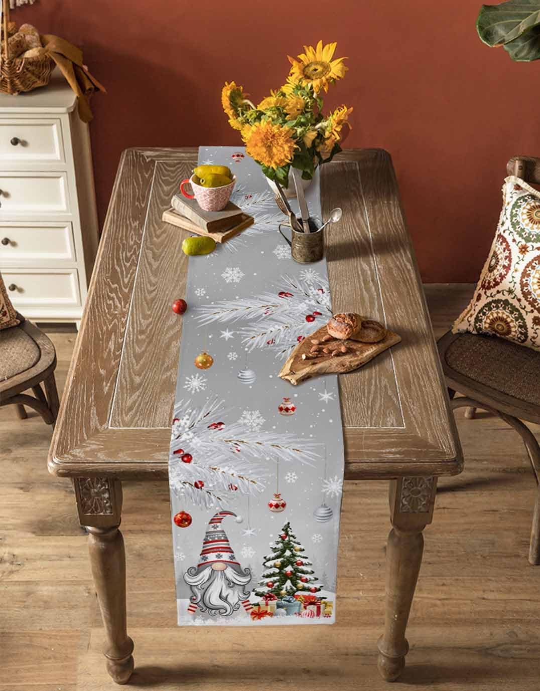 Christmas Gray Gnomes Linen Ta - Linum Home Textiles ulasan dan harga