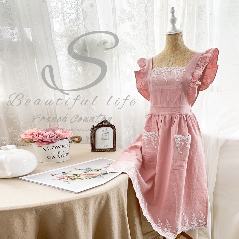 Home Use Apron Cotton Linen Dr - Linum Home Textiles ulasan dan harga